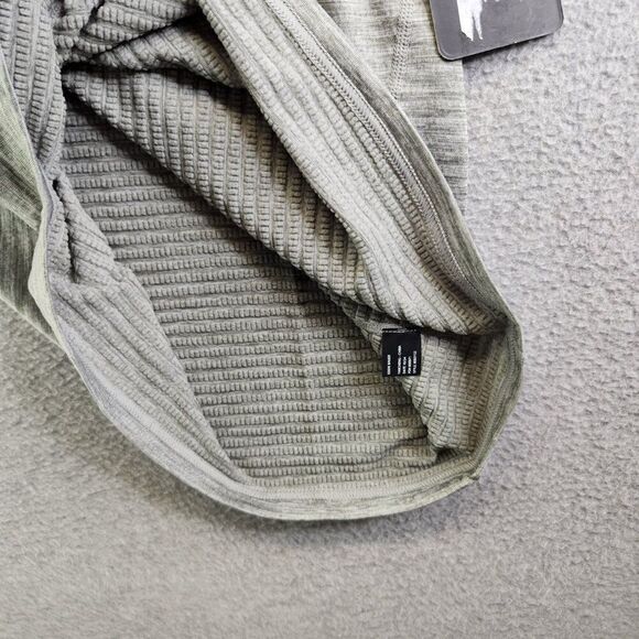 Eddie Bauer Shirt Mens S Gray 1/4 Zip Base Layer Grid Fleece Warmest Heavyweight - Picture 4 of 13